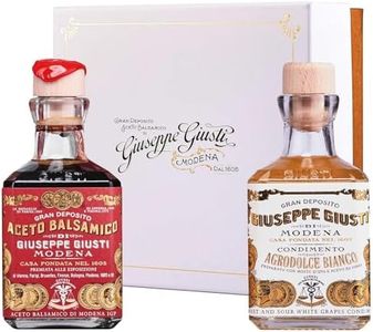 Giuseppe Giusti ITALIAN Balsamic Vinegar - Gran Deposito Aceto Balsamico Di Modena and White Balsamic Vinegar- Italian Gifts - White Vinaigrette Condiment -Aged Balsamic - Gift Set - Made in Italy