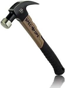 Spec Ops Tools Fiberglass Hammer, 16 oz, Curved Claw, Shock-Absorbing Grip