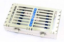 Detachable Dental Autoclave Sterilization Cassettes Racks Box for 7 Instruments Blue CYNAMED