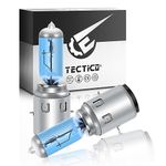 TECTICO S2 Ba20d Halogen Bulbs 12V 35/35W 5000K Warm White +130% Super Bright Motorcycle Upgrade High Low Beam Headlamp, 2 Lamps