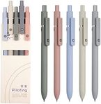 Smilcloud 5 PCS Quick Dry Black Ink Pens,Gel Pens Fine Point Smooth Writing,Retractable 0.5 mm Ink Pens,Cute Rollerball Pens for School Office Home Supplies