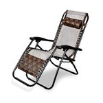 STAR WORK Stainless Steel Zero Gravity Chair, Lawn Chair Recliner Lounge, Portable Camping Folding Beach Chair With Removable Pillow (Double Color, Multicolour)