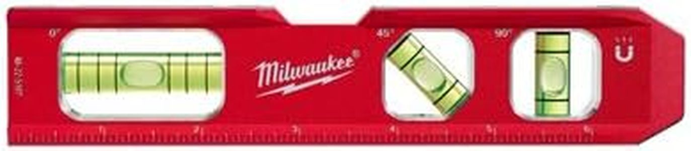Milwaukee 7 in. Aluminum Magnetic Compact Torpedo Level 3 vial