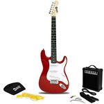 RockJam Full Size Electric Guitar Kit with 10-Watt Guitar Amp, Lessons, Strap, Gig Bag, Picks, Whammy, Lead and Spare Strings - Red