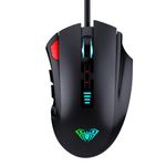 Aula H512 Wired Gaming Mouse with 6 Programmable Side Buttons, Ergonomic Optical 7 RGB Backlit, Adjustable 6 Mode DPI for Professional Gamers Computer Mice for PC/MAC (Black)