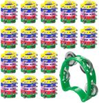 75 Pcs Tambourine Bulk for Kids 4 Bells Handheld Percussion Tambourine Rhythm Instrument Colored Noise Makers Hand Tambourine Musical Instrument for Kids Adults Beginners School Home Party Supplies
