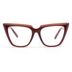 ZUVGEES Blue Light Blocking Reading Glasses Womens Chic Oversized Cat-Eye Eyeglasses Big Frames Large lens Computer Readers (Wine Red, 1.25)