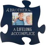 P. Graham Dunn A Brother is a Lifelong Accomplice Blue 12 x 12 Wall Hanging Wood Puzzle Piece Photo Frame