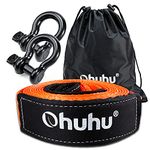 Ohuhu Heavy Duty Tow Straps Recovery Kit 3" x 20ft, 31,944 lbs Break Strength, Triple Reinforced Loop, Protective Sleeves, Tow Strap Heavy Duty with 3/4" D-Ring Shackles for Truck, Jeep, SUV, ATV