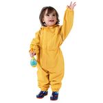 JAN & JUL Toddler Rain Suit for Girls Boys with Breathable Coverall (Puddle-Dry: Yellow, Size: 2 Years)