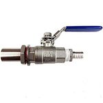 Bev Rite No Weld Homebrew Kettle Valve Conversion Kit , Ball Valve with Bulkhead and 1/2" nipple - Brass