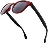 VITENZI Bifocal Sunglasses for Men and Women Round Reading Sun Tinted Glasses with Readers - Lucca in Burgundy 1.75