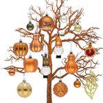 Valery Madelyn 40pcs Autumn Decorations, Halloween Tree baubles for Home Decor, Shatterproof Set with Gnomes for Harvest Halloween Christmas Holiday Party Gift