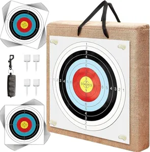 Archery Target Shooting Targets Bow Targets - Straw Target Practice Archery Backstop Archery Targets for Backyard for Compound Bow & Recurve Shooting Practice Outdoors17.7×17.7×2.4 in