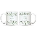 Personalised eucalyptus wedding gift | mr and mrs mug | wedding present for husband and wife | wedding mug | wedding couples anniversary