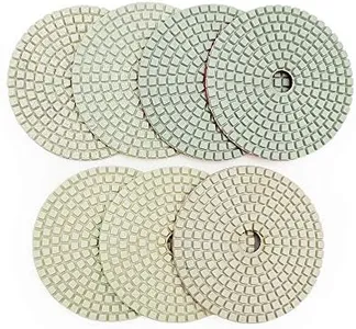BGTEC 4" Wet Diamond Polishing Pads Set,7 Pieces #50- #3000 Pads Kit for Granite Marble Stone Quartz Tiles