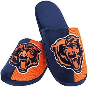 FOCO Chicago Bears NFL Mens Logo Staycation Slippers - XL