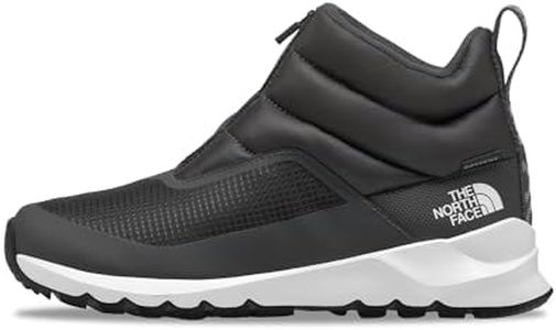 THE NORTH FACE Women's Thermoball Progressive Zip Up II Snow Boot | Insulated & Waterproof, Rubber Outsole, Anthracite Grey/White Ash, 5