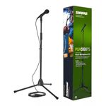 Shure Stage Performance Kit with PGA58 Cardioid Dynamic Vocal Handheld Microphone, XLR Cable and Mic Stand - Perfect for Onstage or Studio (PGA58BTS)