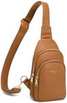 INICAT Crossbody Sling Bags Fanny Packs Purses Chest Bag for Women(Yak Leather Brown)