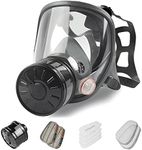 AMZYXUAN Full Face Gas Mask, Gas Masks Survival Nuclear and Chemical with 40mm Activated Carbon Filter, Reusable Respirator Mask for Gases, Vapors, Dust, Chemicals