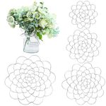 Flower Arrangement Holder 4 PCS Wire Flower Arranging Tool Stainless Steel Floral Insert Lid Reusable Flower Grid Arranger for Arrangement Vase Plant Flower Fixation