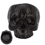 Bleeding Skull Candle | Creative Fire Pattern Black Skull Candle Holder Resin Gothic Tea Light Holders,Funny Skull for Home Haunted House Decoration Novelty Craft Collection Misoyer