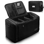 KXKS. (Kicks Kase) Premium Sneaker Bag & Travel Duffel Bag - 3 Adjustable Compartment dividers - for Shoes, Clothing and Gym, Triple Black, Travel Duffel Bag with Adjustable Inner Compartments