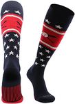 TCK Patriotic USA Baseball Socks with Baseball Bats (Navy/Red/White, Medium)