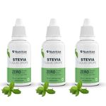 NutritJet Natural Stevia Liquid Drops - 30ml | Zero Calorie Sugar-Free Sweetener Pack of 3