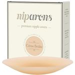 Niparons Premium Nipple Covers Invisible - Reusable Silicone Nip Covers, Adhesive Breast Petals, Luxury Nipple Pasties (Crème Brûlée, 10cm)