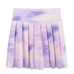 SPFAS Girls Tennis Skirt Athletic Pleated Skort Kids Golf Skirt with Pockets Sport Shorts for Running School Gradient Purple