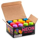 Mini Neon Party Bubbles (12 Pack) Assorted Mini Bubble Bottles with Blow Wands for Kids Outdoor Summer Party's, Birthday Favors and Goody Bag Stuffers