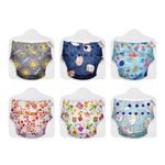 SuperBottoms Cloth Diapers for babies - UNO Super Value Combo pack - 6 Freesize UNO- New Version| Reusable Cloth Diapers for babies 3M to 3Y - Assorted : COLOR/PRINT MAY VARY