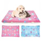 MICOOYO 2Pcs Dog Crate Bed Mattress, Fleece Pet Cushion Bed Mat, Washable Cat Cushion Pad for Small Dog Cat Puppy(S)