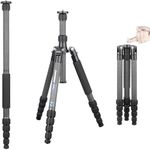 Portable Carbon Fiber Tripod-INNOREL RT55C-Professional Travel Tripod Monopod for DSLR Camera Video, Max Height 59in/150cm, Max Load 26lb/12kg