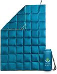 4Monster Down Blanket lightweight, Compact Outdoor Camping Blanket Super Warm, Waterproof Packable Blanket for Travel, Picnics, Camping, Hiking (Grid-green, M: (137 * 203 cm))