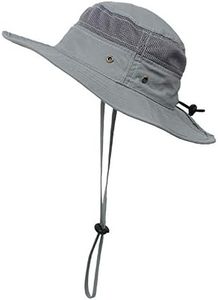 Muryobao Toddler Child Kids Sun Hat Summer UV Protection Hats Bucket Cap for Beach Fishing, Light Grey, 6-12 Months