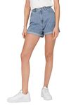 ONLY Women's Onlvega Hw Mom DNM Noos Shorts, Light Blue (Light Blue Denim), L