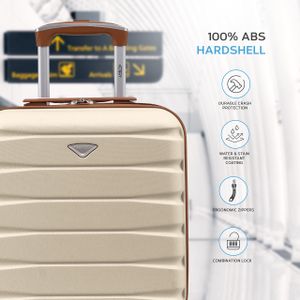 Flight Knight EasyJet Cabin Bag 45x36x20cm – Lightweight 4-Wheel ABS Underseat Suitcase