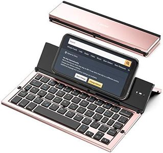 Folding Keyboard,Geyes Portable Travel Bluetooth Keyboard for iPhone12 /11 / Xs max/x/8/7 Plus/7/6s Plus/6/iPad 2018 9.7/Air 2 /Pro 9.7/iPad Mini 5/4, Samsung Android Tablet Smart Phone (Rose Gold)