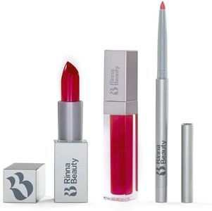 Rinna Beauty Icon Lip Kit - Sabine- All-in-one Lip Kit - Includes Lipstick, Lip Gloss, and Lip Liner - BERRY look - Vegan, LONG-LASTING: Anti-aging, & Moisturizing, Cruelty-Free - 1 each