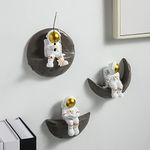 AWNR Astronaut Wall Decor Set of 3 Outer Space Theme Decorations Wall Hanging Sculptures Space Decor for Modern Home Decor Spaceman 3D Wall Decor for Bedroom Nursery Dorm