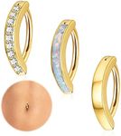 Adramata 14G Clicker Belly Button Ring for Women 316L Surgical Steel Gold Belly Piercing Small Hoop Belly Button Rings Navel Piercing