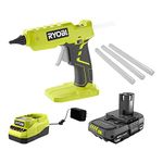 Ryobi 18-Volt ONE+ Cordless Full Size Glue Gun with Charger and 18-Volt ONE+ Lithium-Ion Battery (Bundle), Blue,green