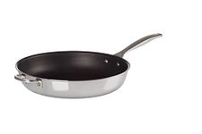 Le Creuset 3-Ply Plus Stainless Steel 32cm Deep Frying Pan, 96600232000000, Silver