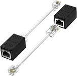 Phone Jack to Ethernet Cable Adapter, RJ45 8P8C Female to RJ11 6P4C Male for Landline Telephone Service (2 Pack)