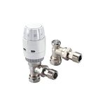 Danfoss 013G6005 RAS-C2 Combi TRV with LOCKSHIELD 15mm for Two-Pipe Domestic Heating Systems-Flow Selectable, High Accurate Temperature Control-Bi-Directional Valve (White)