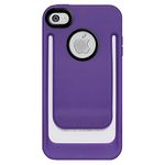 Amzer AMZ94610 Hybrid Belt Clip and Credit Card Case Cover for Apple iPhone 4/4S, Fits All Carriers (Purple)