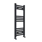 300x800mm Towel Warmer Flat, Wall Mounted Matte Anthracite Plated Steel Bathroom Towel Rail Radiator, Suitable for Central Heating, Electric and Dual Fuel